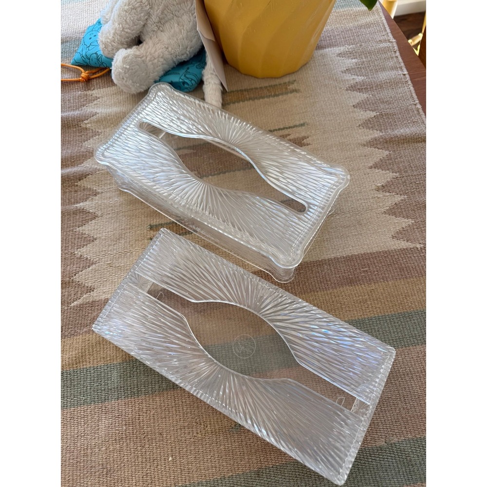 Vintage acrylic tissue box holders.   Set of 2